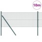 vidaXL Recinzione in rete saldata con 7 pali Verde 0.6x10 m Acciaio
