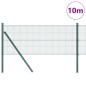 vidaXL Recinzione in Filo Saldato con 7 Pali Verde 0.6x10 m Acciaio