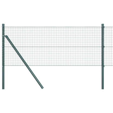 vidaXL Recinzione in rete saldata con 7 pali Verde 0.6x10 m Acciaio