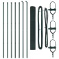 vidaXL Set di Pali di Recinzione Set di 2 Verde Metallo 10 x 1 m