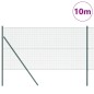 vidaXL Set di Recinzione Set di 2 Verde Acciaio, PVC 10 x 1 m Robusto