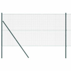vidaXL Set di Pali da Recinzione Set di 2 Verde Rete metallica 10 x 1 m