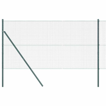 vidaXL Recinzione in Filo Saldato con 7 Pali Verde 1,2x10 m Acciaio