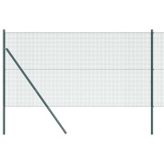 vidaXL Recinzione in Rete Saldato con 7 Pali Verde 1.4x10 m Acciaio