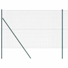 vidaXL Recinzione in Fil di Ferro Saldato con 7 Pali Verde 1.6x10 m Acciaio