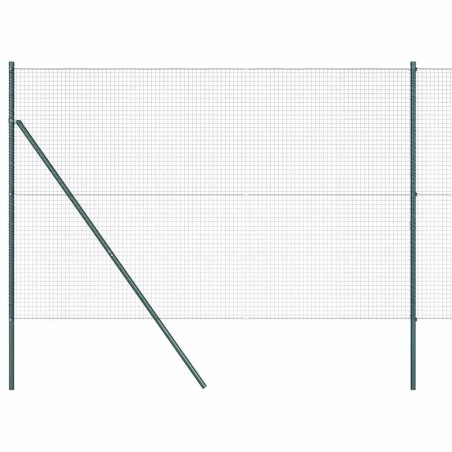 vidaXL Recinzione in filo saldato con 7 pali Verde 1,6x10 m Acciaio