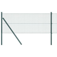 vidaXL Recinzione in Rete Saldato con 13 Pali Verde 0.4x25 m Acciaio