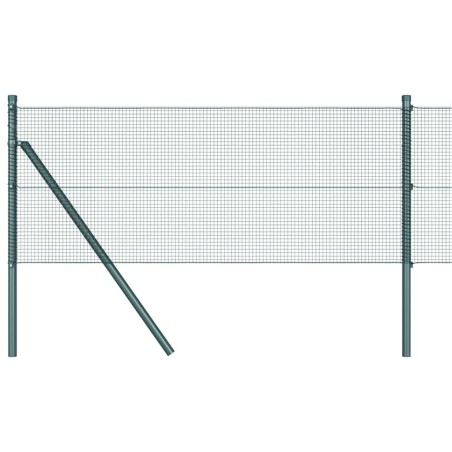 vidaXL Recinzione in rete saldata con 13 pali Verde 0.5x25 m Acciaio