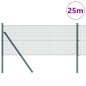 vidaXL Recinzione in rete saldata con 13 pali Verde 0.5x25 m Acciaio