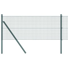 vidaXL Recinzione in Rete Saldato con 13 Pali Verde 0.6x25 m Acciaio