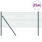 vidaXL Recinzione in Rete Saldata con 13 Pali Verde 0.6x25 m Acciaio