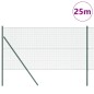 vidaXL Recinzione in Rete Saldata con 13 Pali Verde 1.2x25 m Acciaio