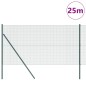 vidaXL Recinzione in Filo Saldato con 13 Post Verde 1.4x25 m Acciaio