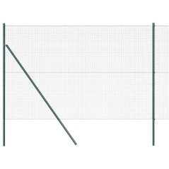 vidaXL Recinzione in Filo Saldato con 2 Pali Verde 1.5x25 m Acciaio