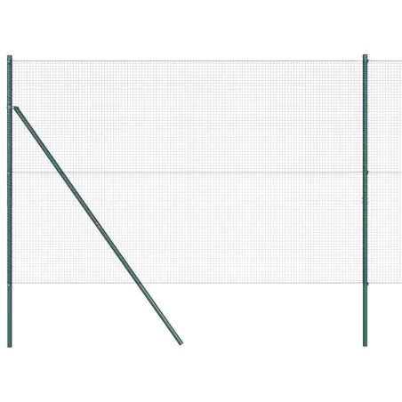vidaXL Recinzione in Filo Saldato con 2 Pali Verde 1.5x25 m Acciaio