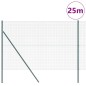 vidaXL Recinzione in Filo Saldato con 2 Pali Verde 1.5x25 m Acciaio