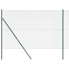 vidaXL Recinzione in filo saldato con 13 pali Verde 1.6x25 m Acciaio