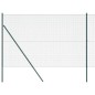 vidaXL Recinzione in filo saldato con 13 pali Verde 1.6x25 m Acciaio