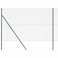 vidaXL Recinzione in Filo Saldato con 13 Pali Verde 1.6x25 m Acciaio