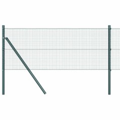 vidaXL Recinzione in rete saldata con 13 pali Verde 0.5x50 m Acciaio
