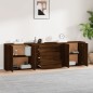 Credenze 3 pz Rovere Marrone in Legno Multistrato Credenze 3 pz Rovere Marrone in Legno Multistrato