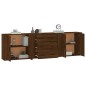 Credenze 3 pz Rovere Marrone in Legno Multistrato Credenze 3 pz Rovere Marrone in Legno Multistrato
