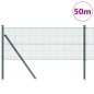 vidaXL Recinzione in filo saldato con 13 pali Verde 0.6x50 m Acciaio