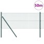 vidaXL Recinzione in Rete Saldata con 13 Pali Verde 0.6x50 m Acciaio