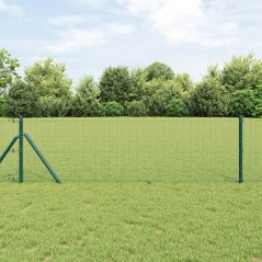 vidaXL Recinzione in Rete Saldatada con 13 Pali Verde 0.6x50 m Acciaio