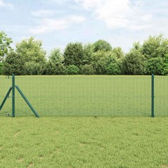 vidaXL Recinzione in Rete Saldata vitaXL con 13 Pali Verde 0.8x50 m Acciaio