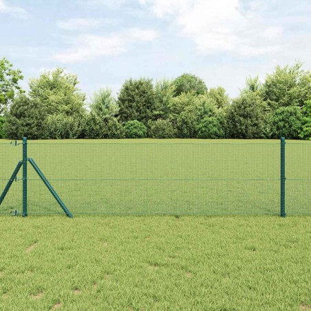 vidaXL Recinzione in Rete Saldata vitaXL con 13 Pali Verde 0.8x50 m Acciaio