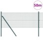 vidaXL Recinzione in Rete Saldata vitaXL con 13 Pali Verde 0.8x50 m Acciaio