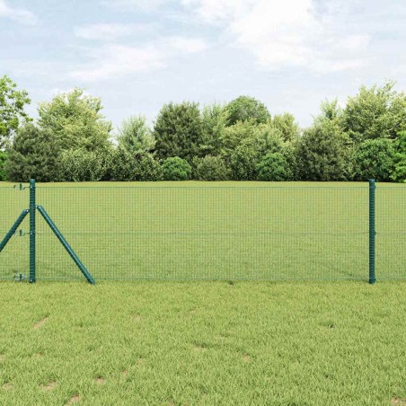 vidaXL Recinzione in Filo Saldato con 13 Pali Verde 0.8x50 m Acciaio