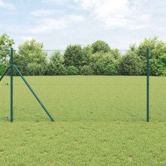 vidaXL Recinzione in Filo Saldato con 13 Pali Verde 1x50 m Acciaio