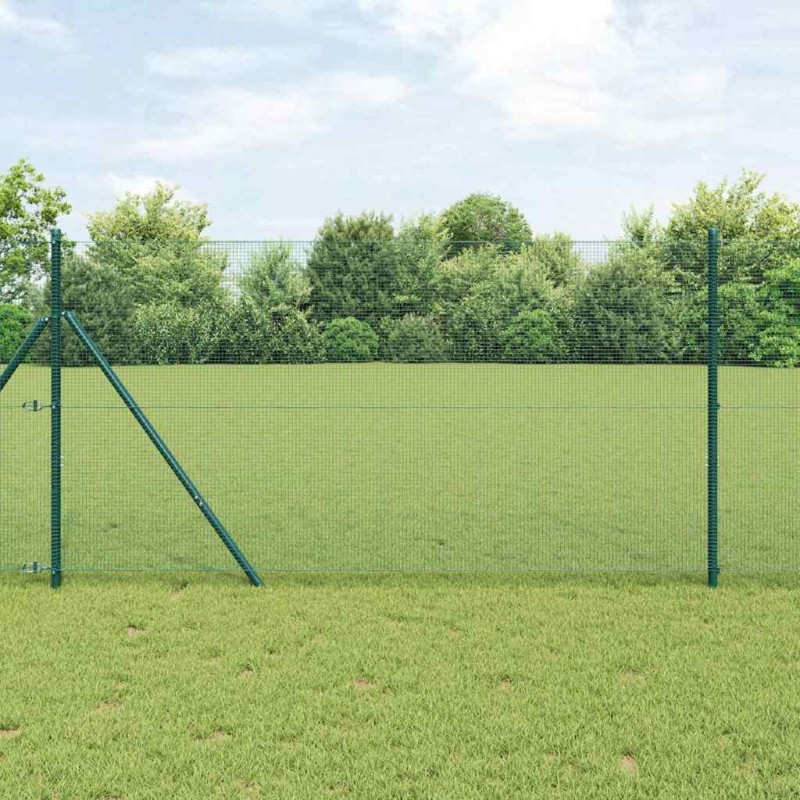 vidaXL Recinzione in Rete Saldata con 13 Post Verde 1.2x50 m Acciaio