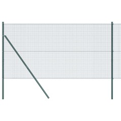 vidaXL Recinzione in Rete Saldato con 13 Pali Verde 1.2x50 m Acciaio