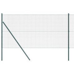 vidaXL Recinzione in filo saldato con 13 pali Verde 1.2x50 m Acciaio