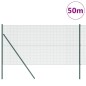 vidaXL Recinzione in rete saldata con 13 pali Verde 1.4x50 m Acciaio