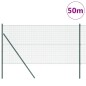 vidaXL Recinzione in rete saldata con 13 pali verde 1.4x50 m in acciaio