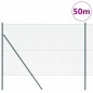 vidaXL Recinzione a Filo Saldato con 13 Pali Verde 1.5x50 m Acciaio