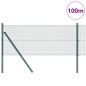 vidaXL Recinzione in Filo Saldato con 13 Pali Verde 0.4x100 m Acciaio