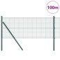 vidaXL Recinzione in rete saldata con 13 pali Verde 0.6x100 m Acciaio