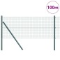 vidaXL Recinzione in Rete Saldato con 13 Post Verde 0.6x100 m Acciaio