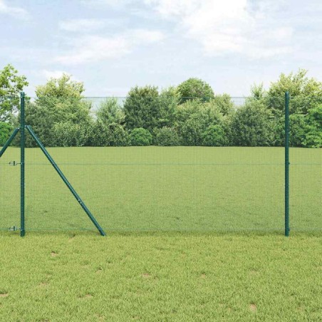 vidaXL Recinzione in filo saldato con 13 post Verde 1x100 m Acciaio