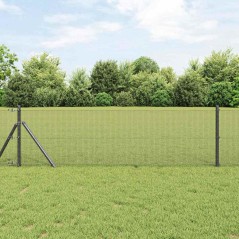 vidaXL Set di Pali per Recinzione in Acciaio Grigio Set di 2 Grigio