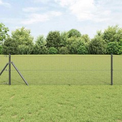 vidaXL Set di Posti per Recinto PVC Set di 2 Grigio