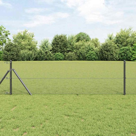 vidaXL Set di Posti per Recinto PVC Set di 2 Grigio