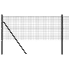 vidaXL Recinzione in Filo Saldato con 7 Pali Grigio 0,6x10 m Acciaio