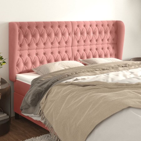 vidaXL Testiera ad Orecchio Rosa 183x23x118/128 cm in Velluto