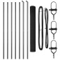 vidaXL Set di Pali in Metallo Set di 2 Grigio Metallo e plastica